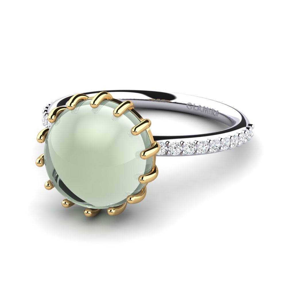 Amatista Verde Cabujón Anillo Emaleen