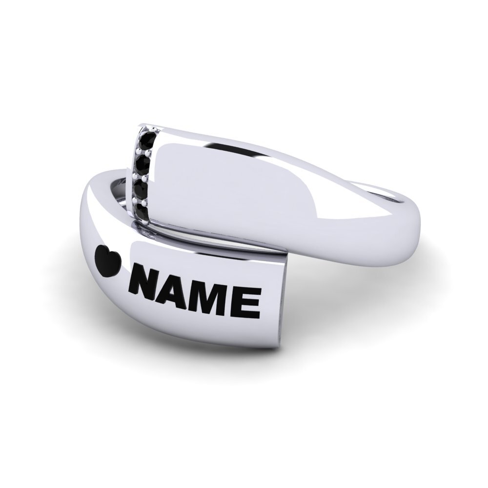 Palladium 950 Schwarzer Onyx Ringe Emblish