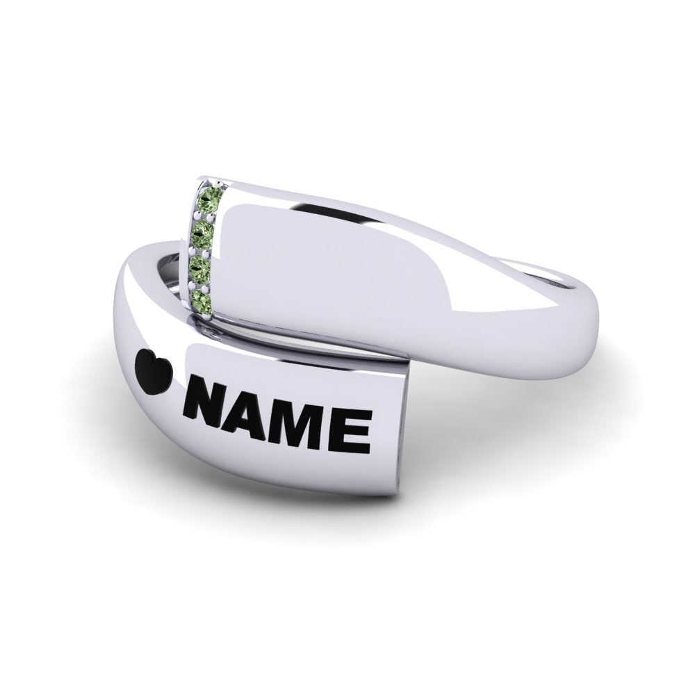 Palladium 950 Grüner Diamant Ringe Emblish