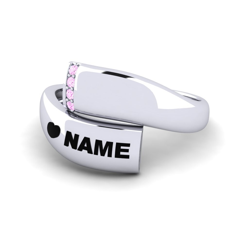 Palladium 950 Rosa Saphir Ringe Emblish