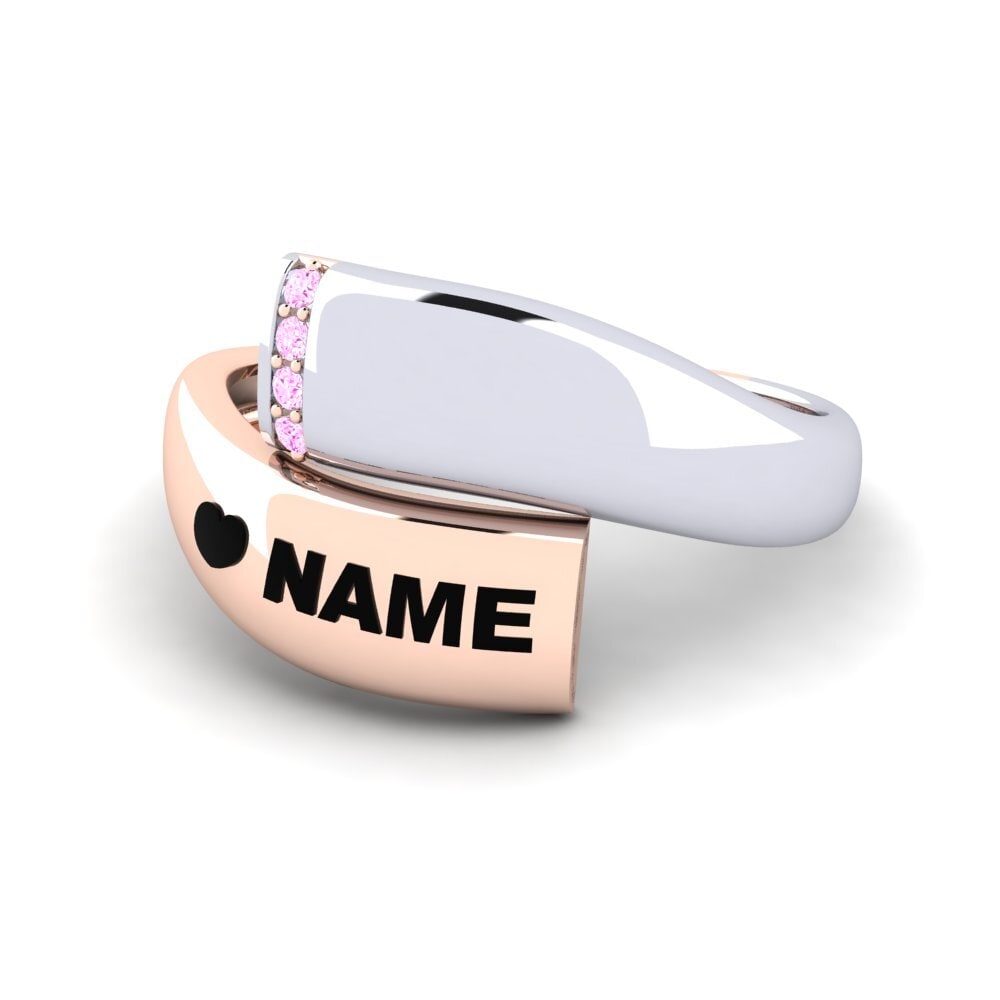 Weiss & Rotgold 585 Rosa Saphir Ringe Emblish