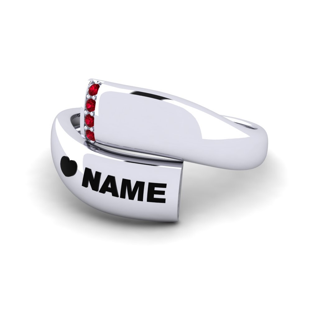 Palladium 950 Roter Zirkonia Ringe Emblish