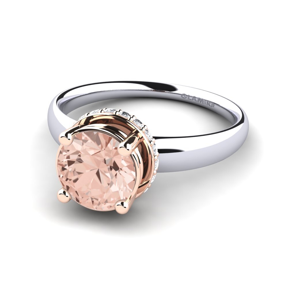 14ct White / Rose Gold Engagement Ring Emelda