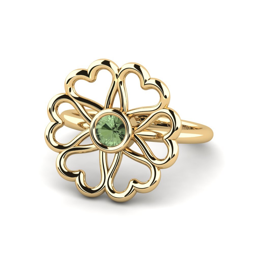 Safira Verde Anel Emella