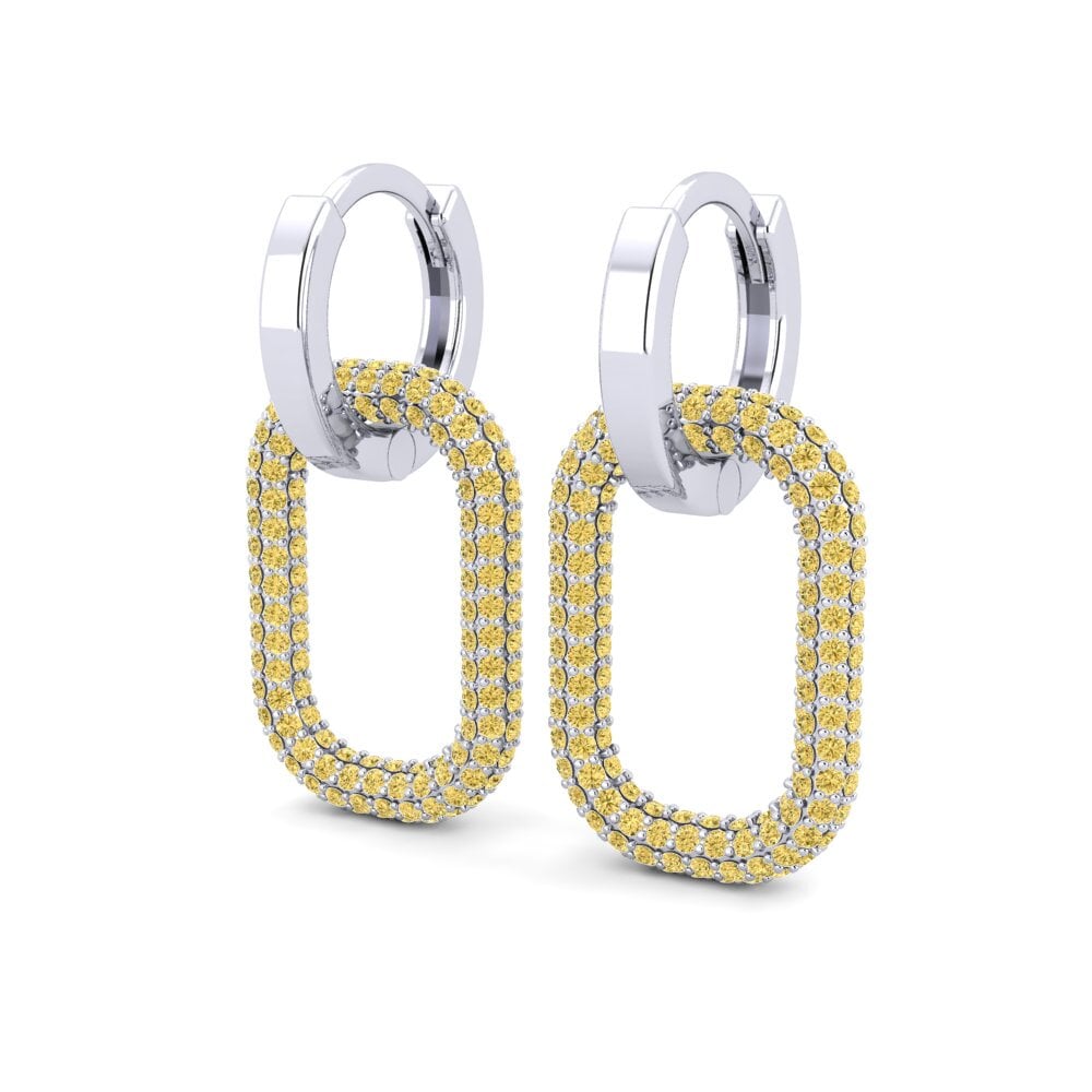 Diamante Amarillo Pendiente de mujer Emig