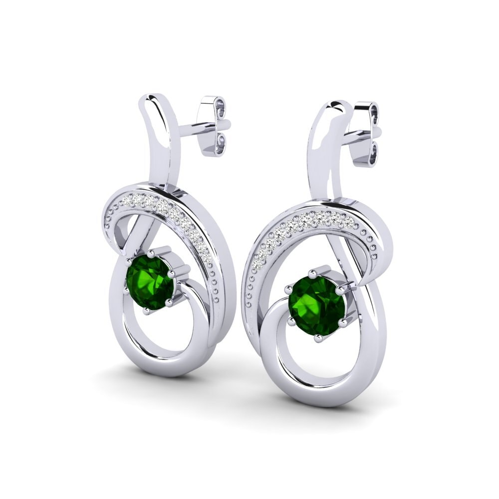 Đá Tourmaline Xanh / Bích tỷ Bông tai nữ Emilie