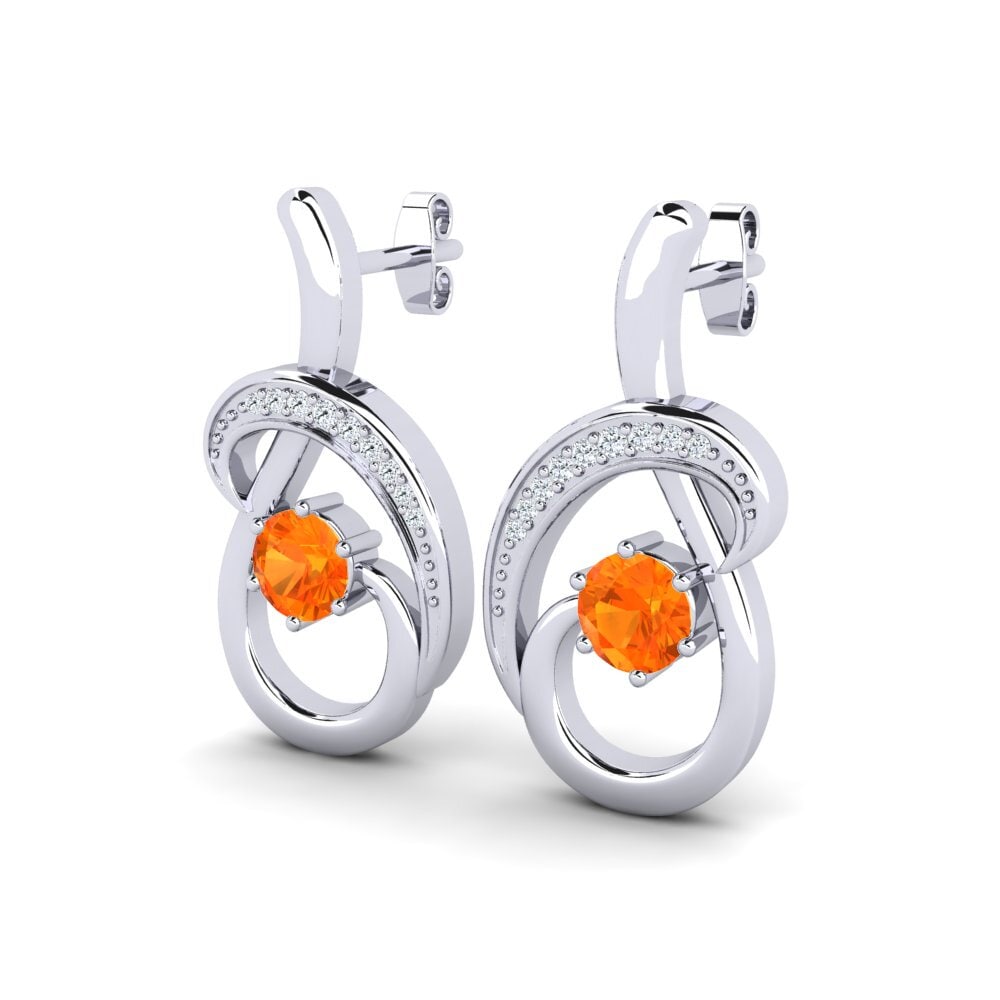 Zafiro Naranja Pendiente de mujer Emilie