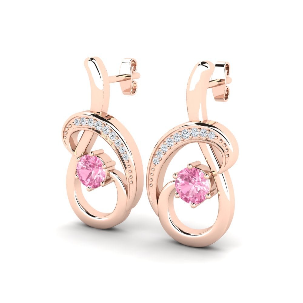 Oro Rosso 375 Zaffiro Rosa Orecchino da donna Emilie