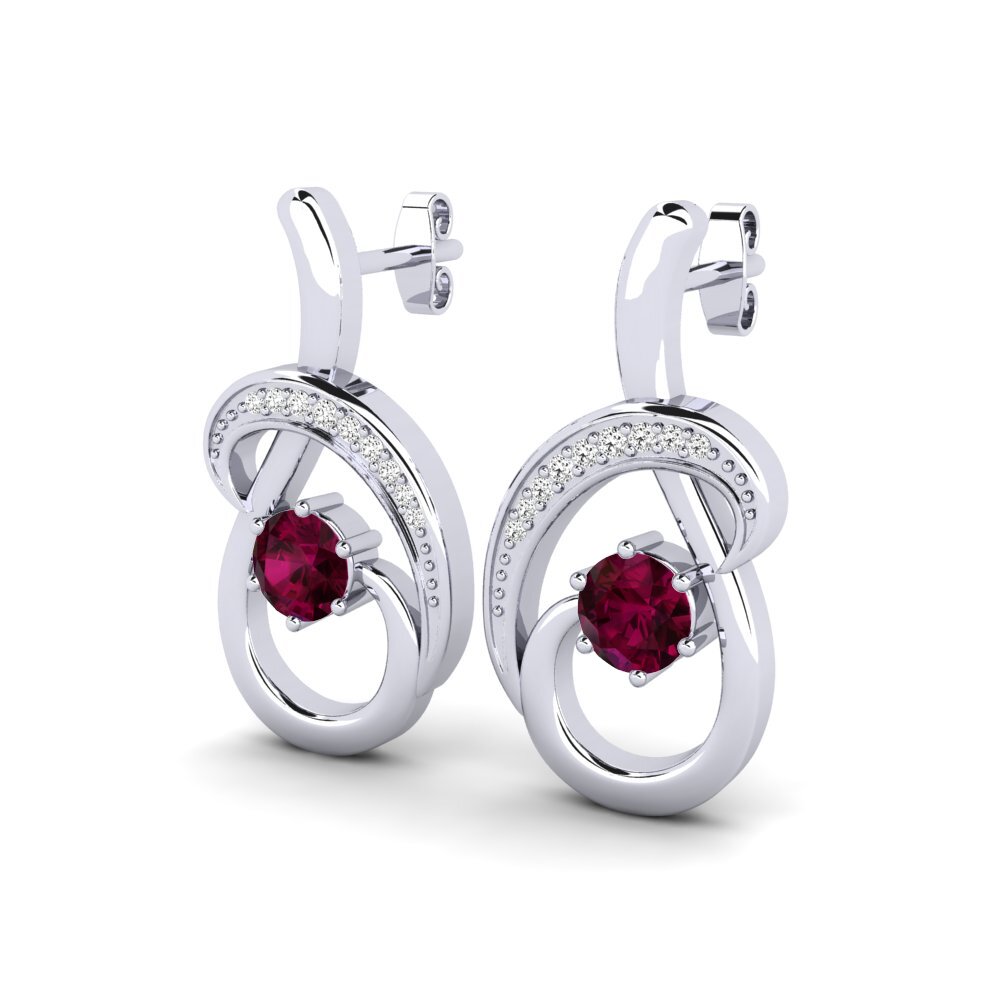 Đá Rhodolite Bông tai nữ Emilie
