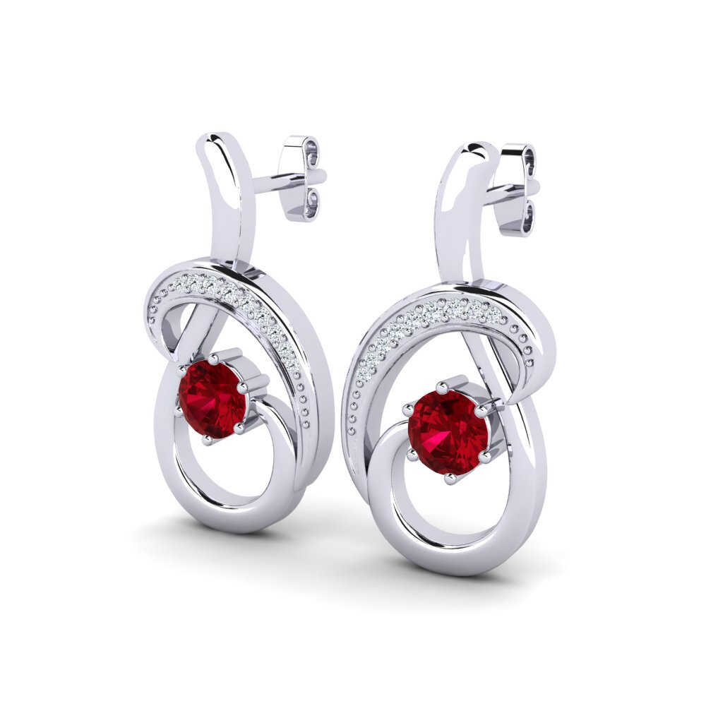 Đá Zirconia Đỏ Bông tai nữ Emilie