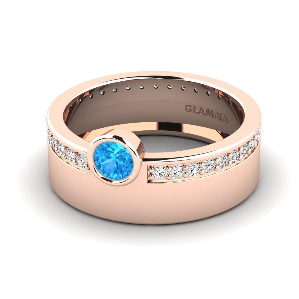 Topaze Bleue Anneau rose Emilirar