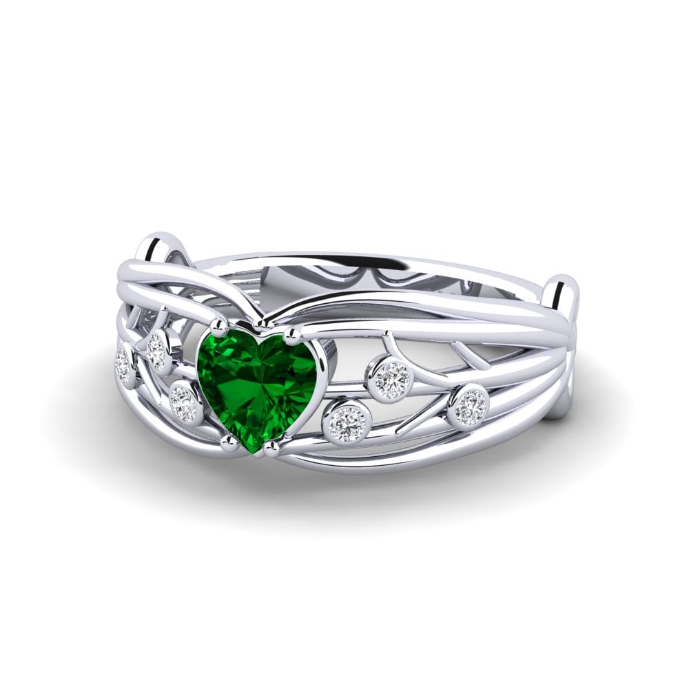 Heart Green Zirconia Ring Emilly