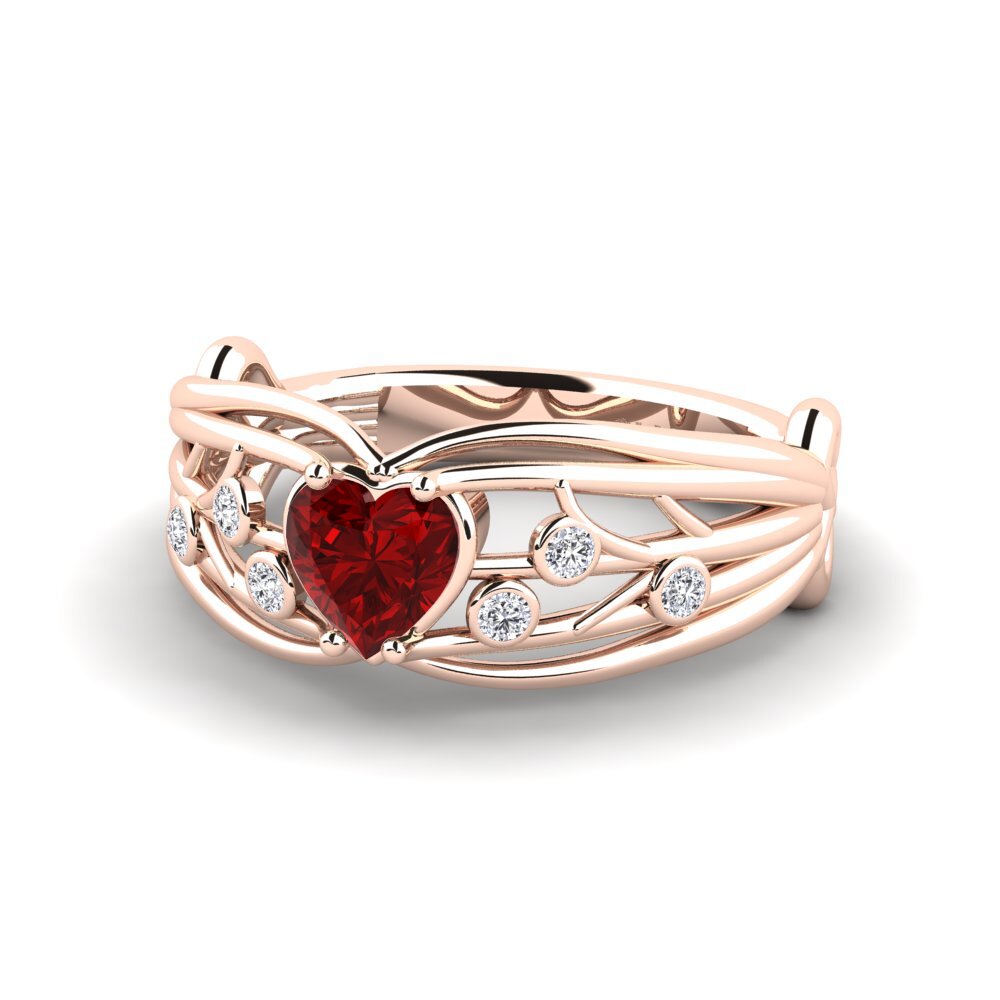 18ct Rose Gold Ruby (Lab Created) Ring Emilly