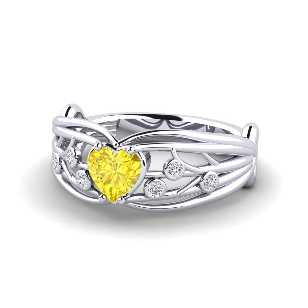 Heart Yellow Sapphire Ring Emilly