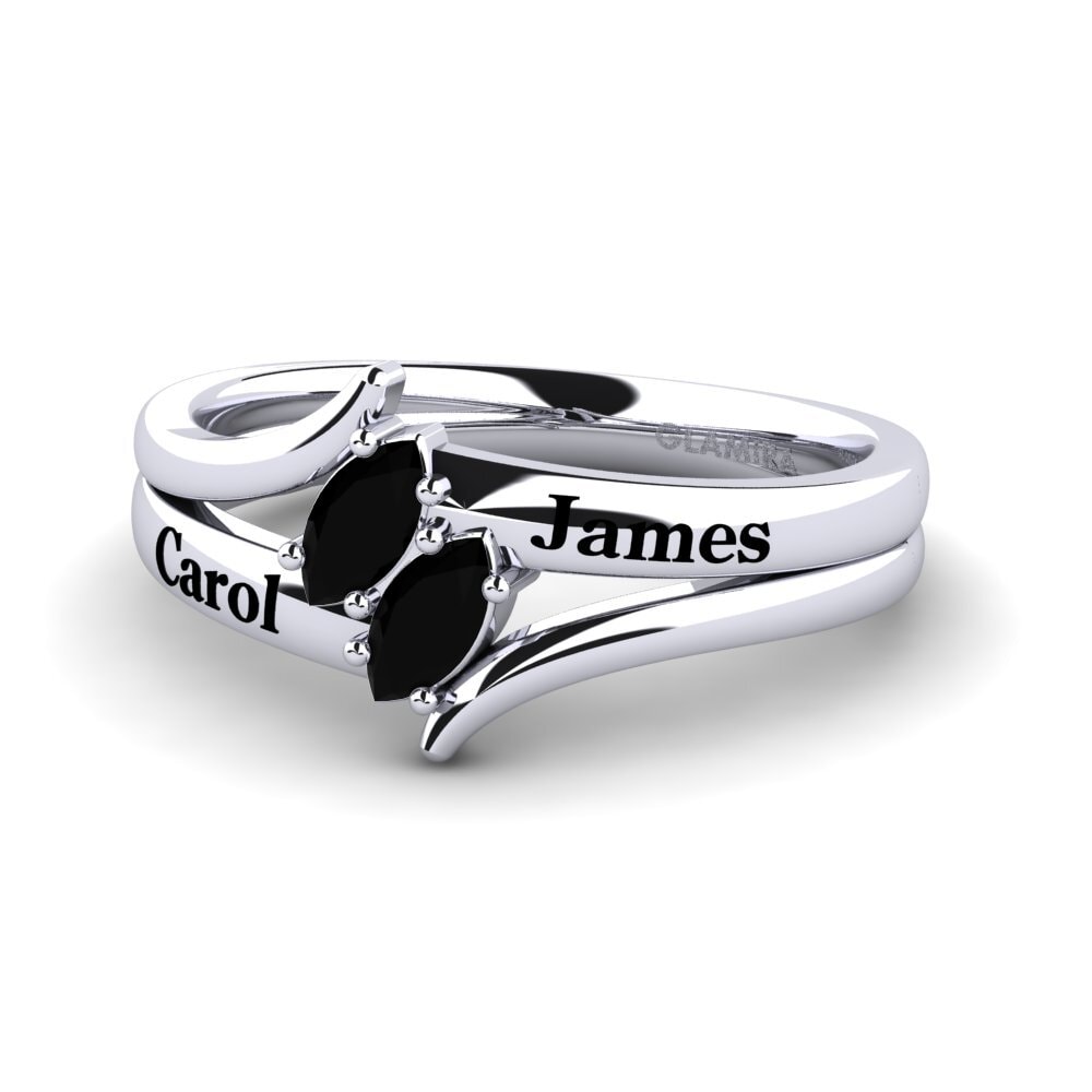 Palladium 950 Schwarzer Onyx Ringe Emmanila
