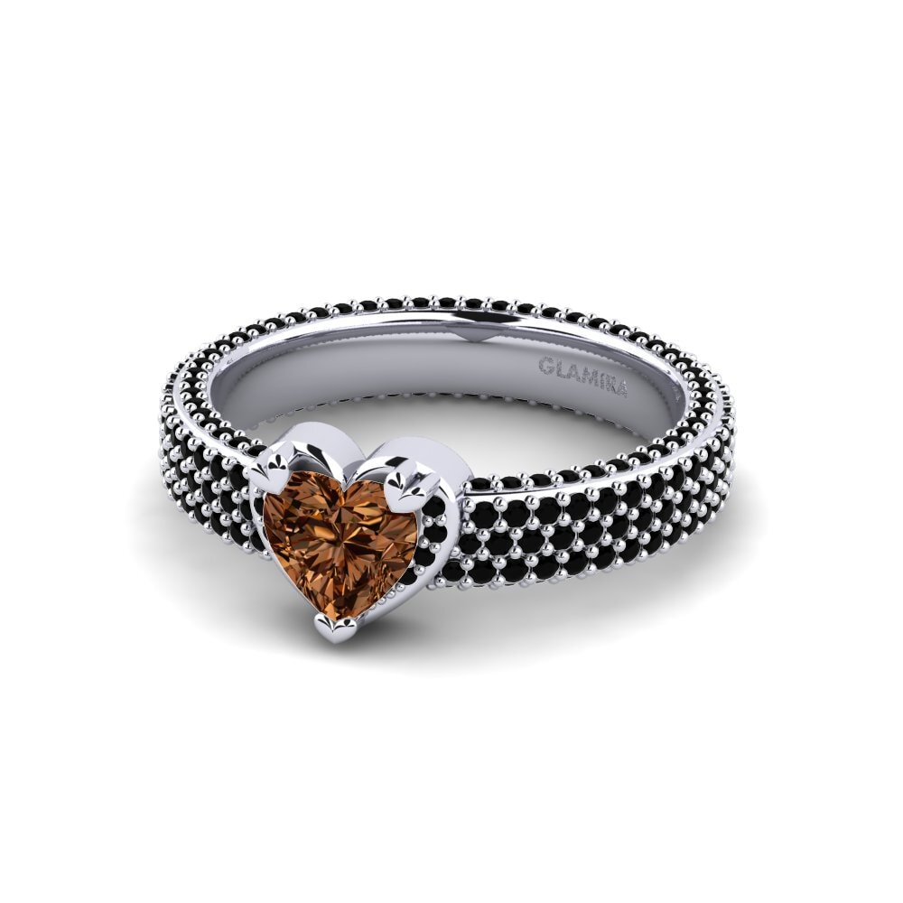 18k Oro Blanco Anillo de compromiso Emmaunela