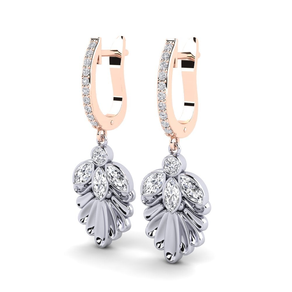 14ct White / Rose Gold Marquise Women's Earring Emond