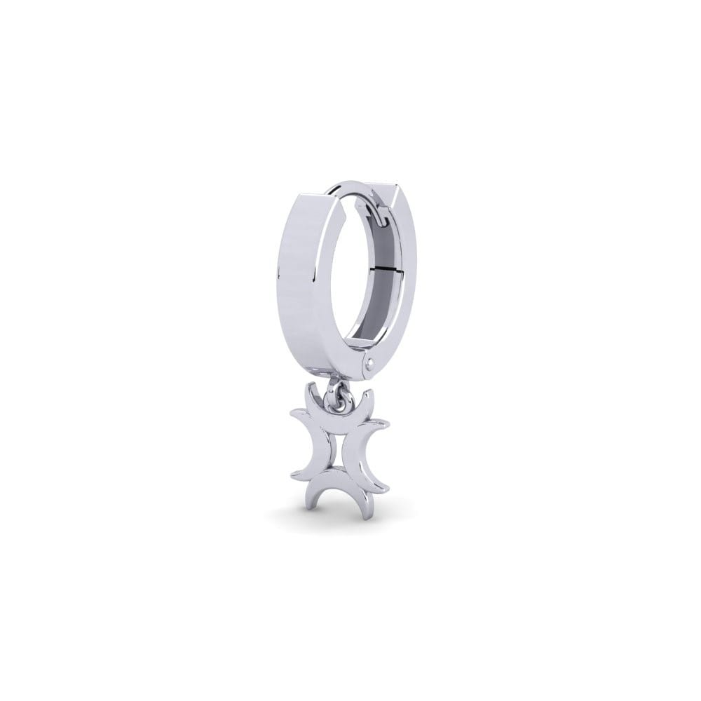 9k Oro Blanco Pendiente para hombre Emort
