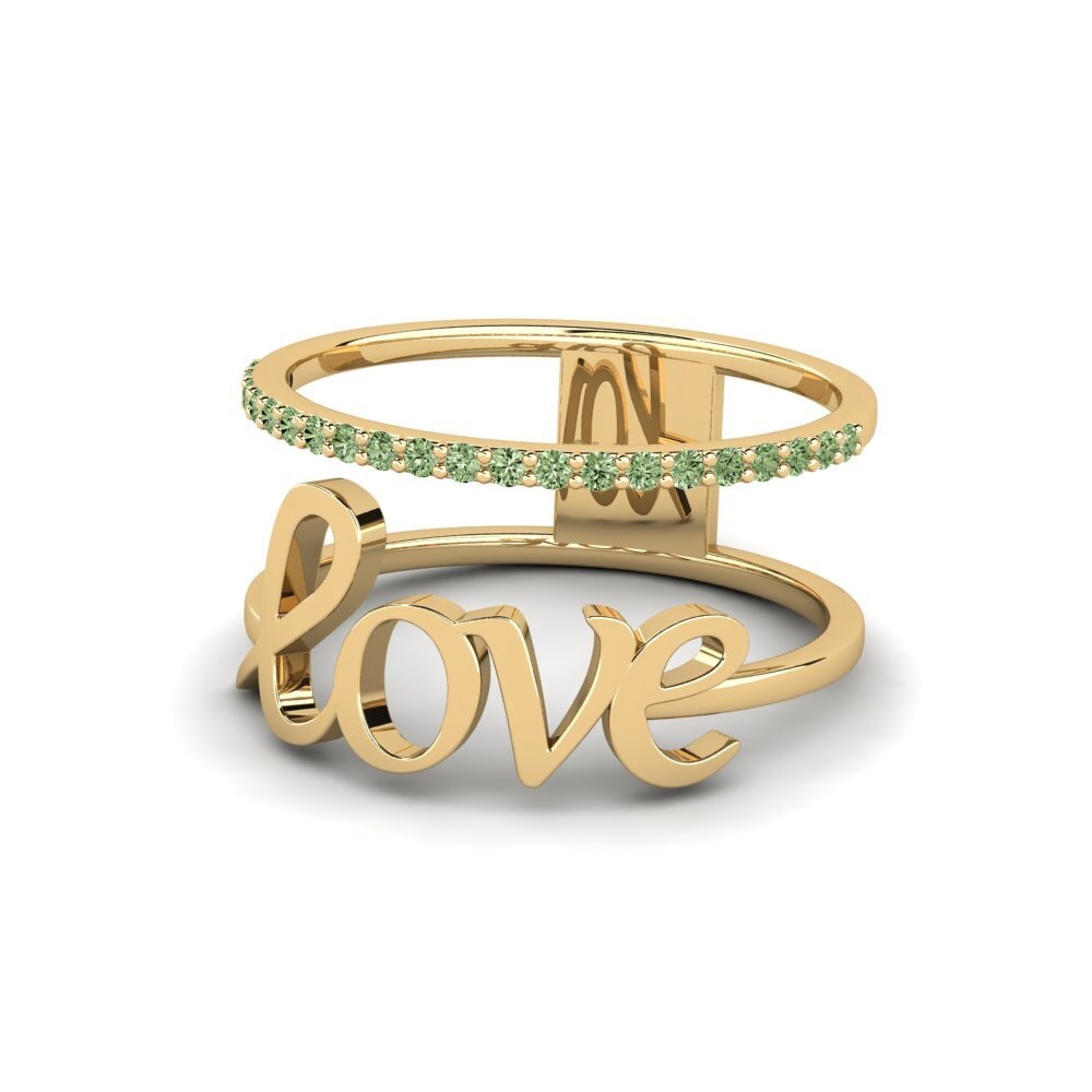 Diamante Verde Anel Empungu
