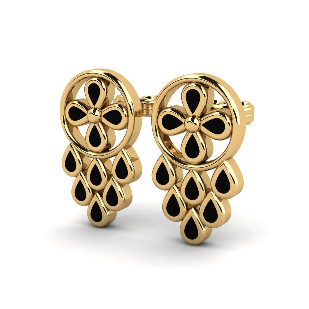 9k Oro Amarillo Pendientes Enbouillie