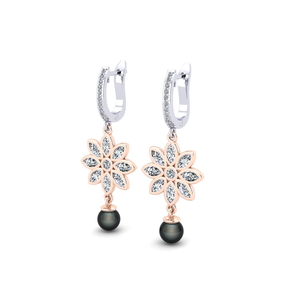 14ct Rose / White Gold Women's Earring Encaisse