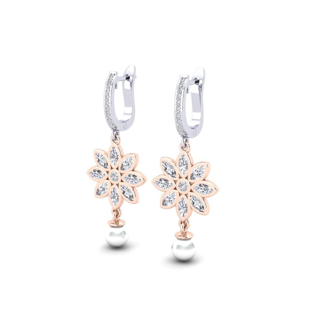 9ct Rose & White Gold Lab Grown Diamond Women's Earring Encaisse
