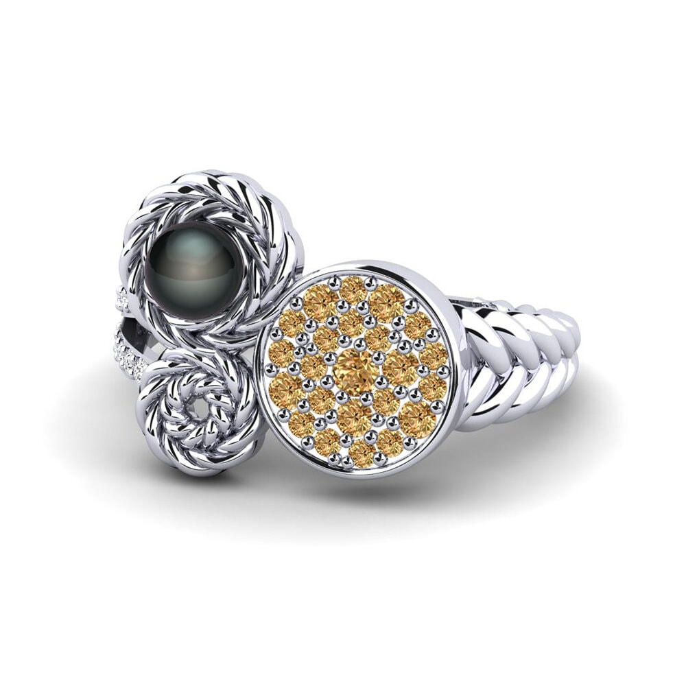 950 Platinum Brown Diamond Ring Encircle