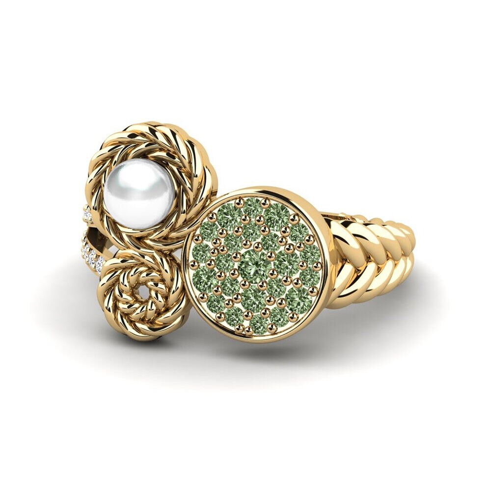 Green Diamond Ring Encircle
