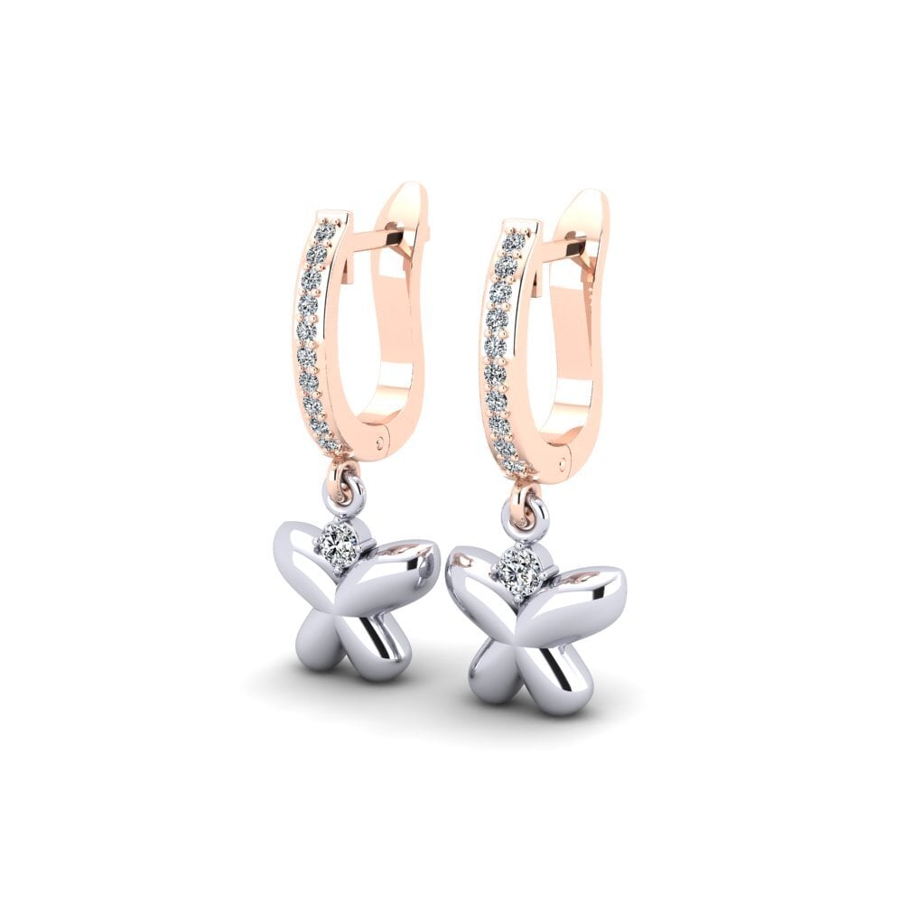 14ct Rose / White Gold Women's Earring Encollera