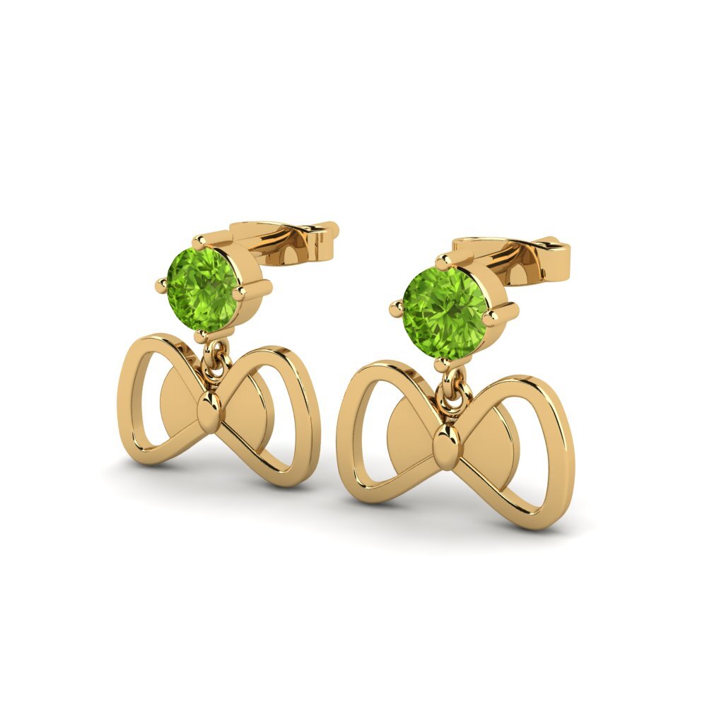 14ct Yellow Gold Peridot Women's Earring Endivia