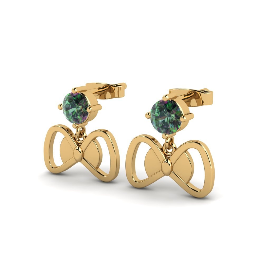 14ct Yellow Gold Mystic Topaz Women's Earring Endivia