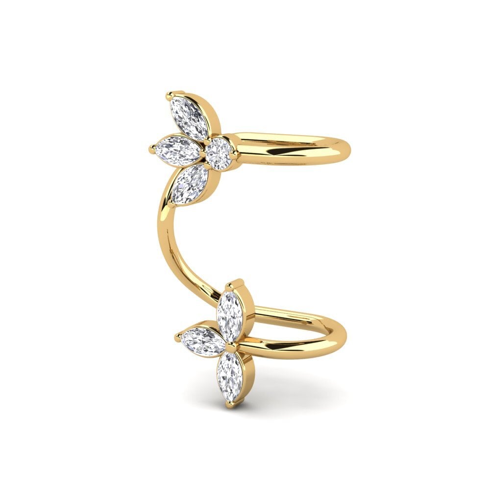 14k Oro Amarillo Marquesa Pendiente de mujer Endreses