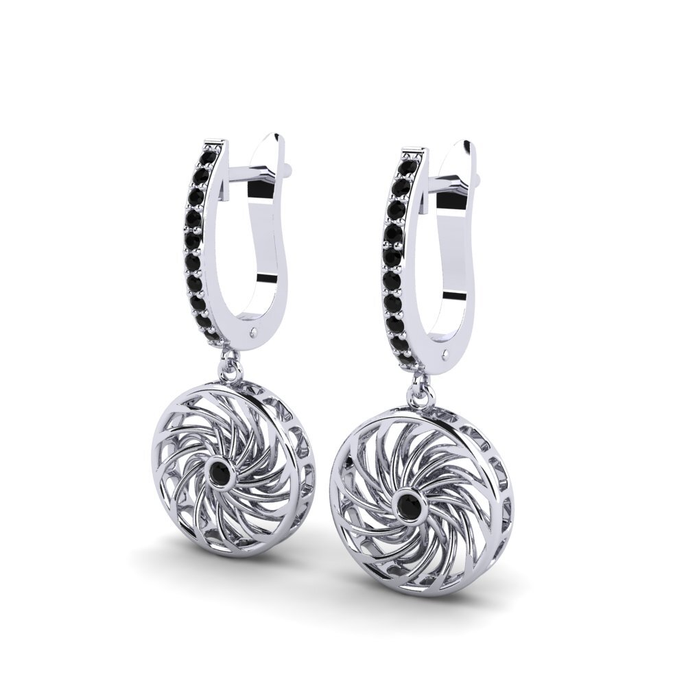 Saphir noir Boucle d'oreille femme Enidame