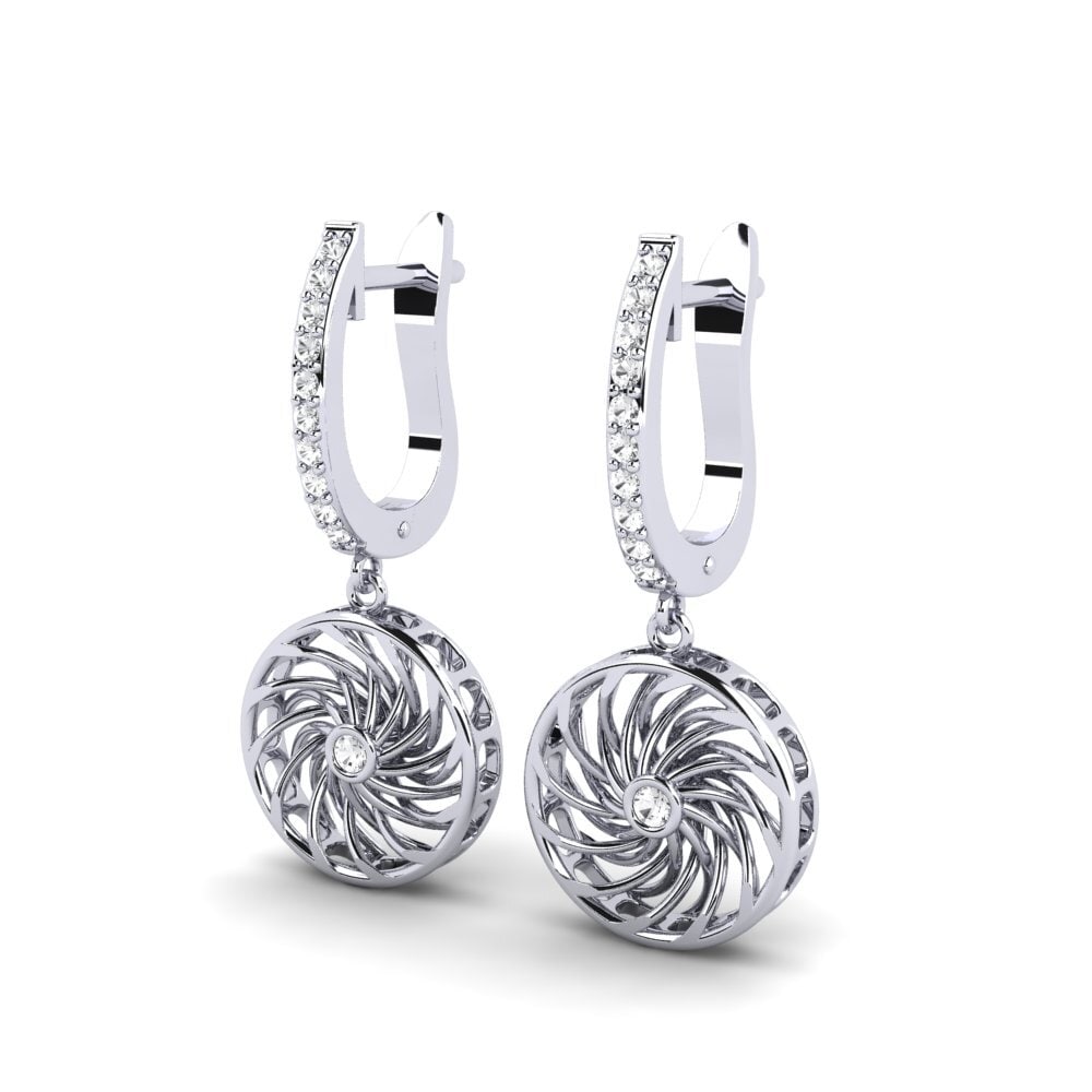 Saphir Blanc Boucle d'oreille femme Enidame