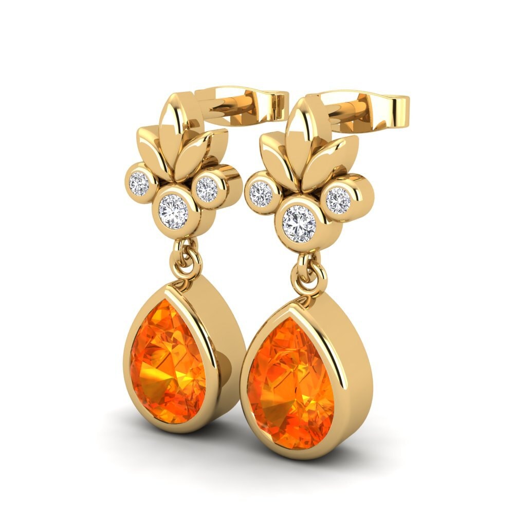 Orangefarbener Saphir Damen ohrring Enissa