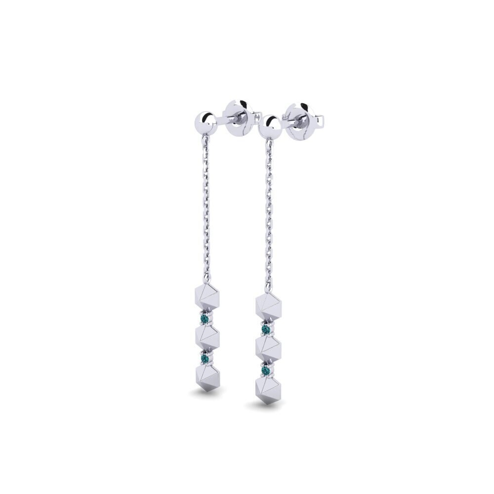 Platino Diamante Azul Pendiente de mujer Ennustamine