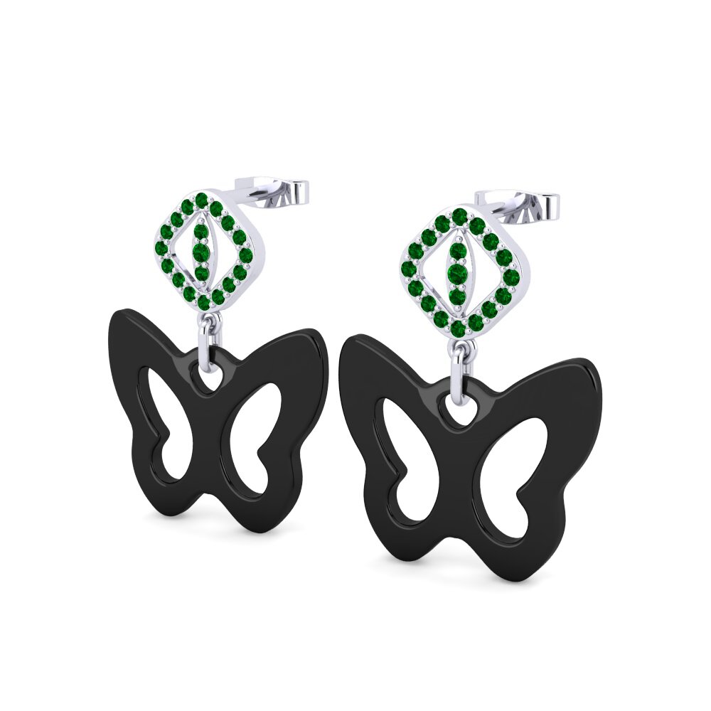 White Silver Green Zirconia Women's Earring Enochs