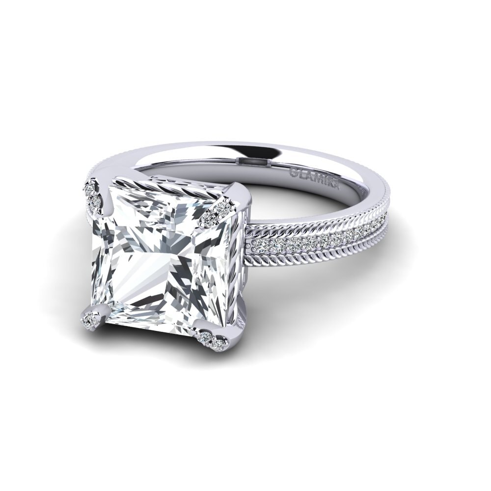 White Zircon Engagement Ring Enol