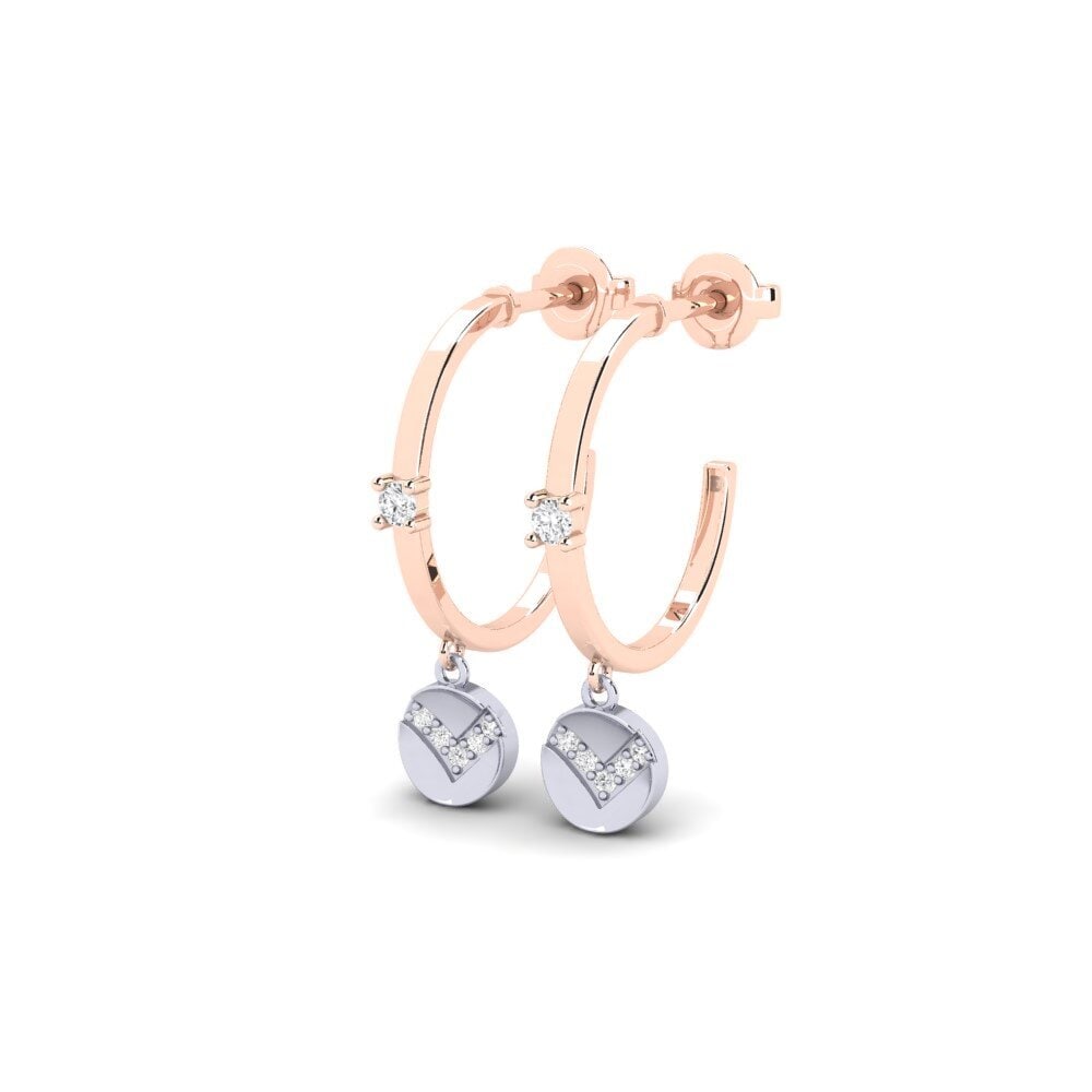 9k Oro Rosa/Blanco Pendiente de mujer Enoshima