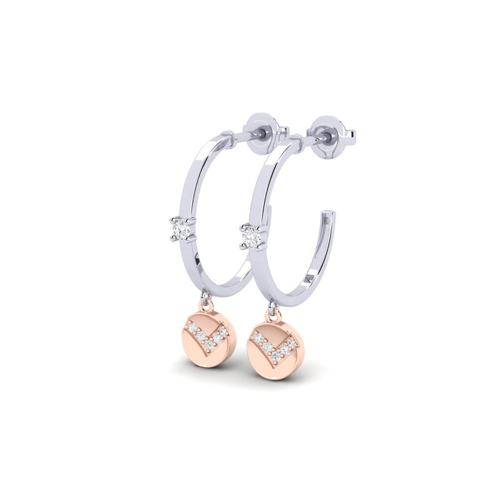 14ct White & Rose Gold Women's Earring Enoshima