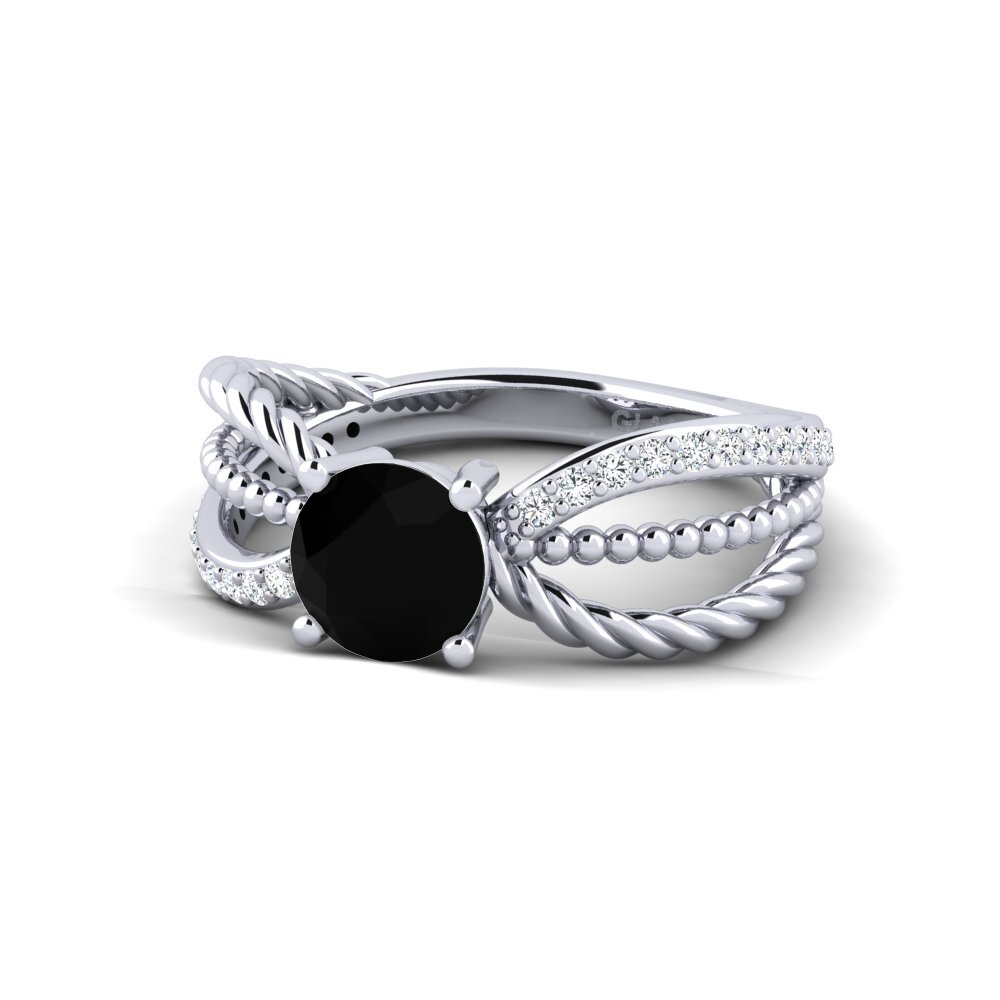 Black Sapphire Women's Ring Enpli