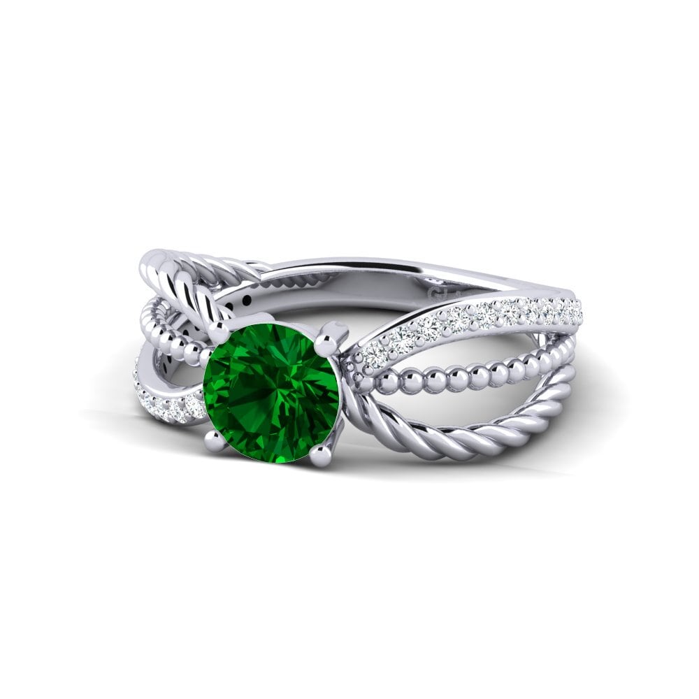 Circonita Verde Anillo de Mujer Enpli