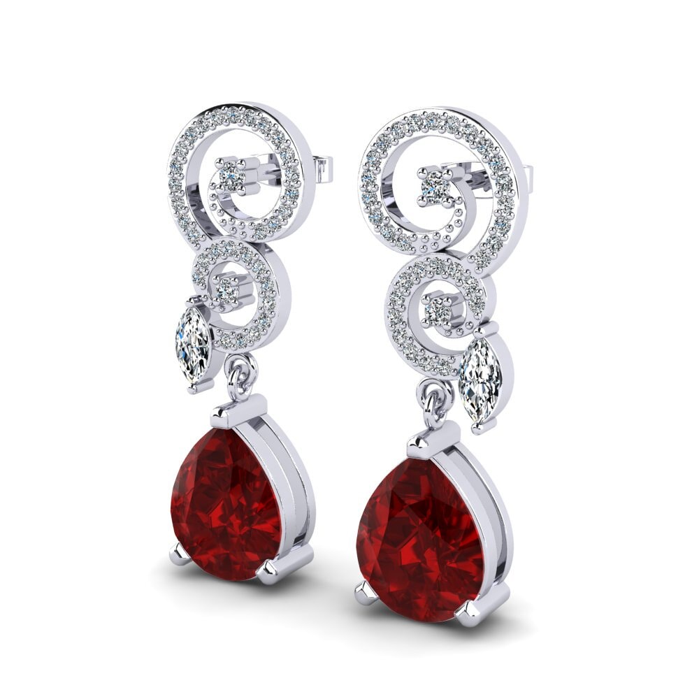 Ruby (Lab Created) Women's Earring Enriqueta