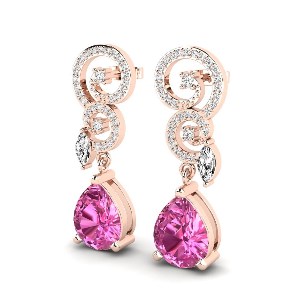 14k Oro Rosa Topacio Rosa Pendiente de mujer Enriqueta