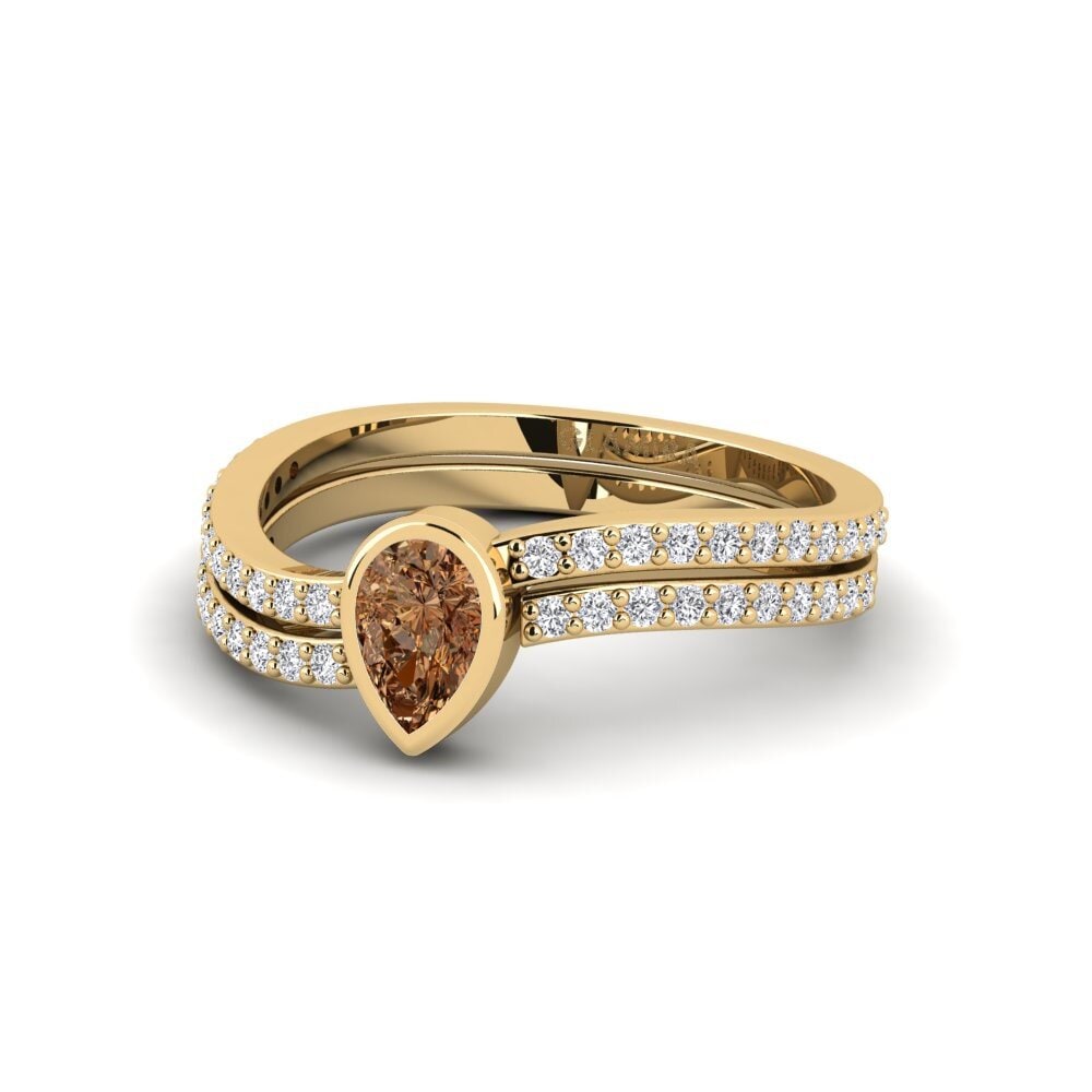 Diamante Castanho Anel Equate - SET