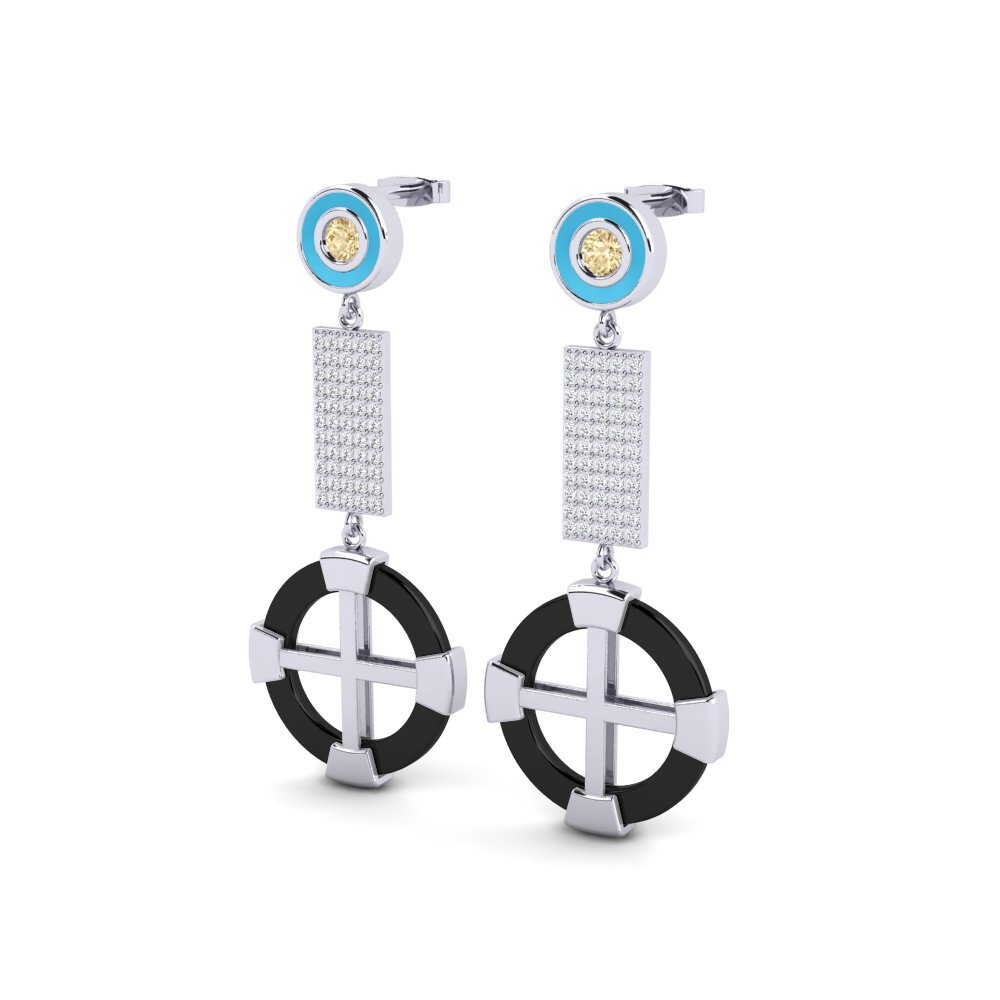 Diamante Marrón Pendiente de mujer Erald