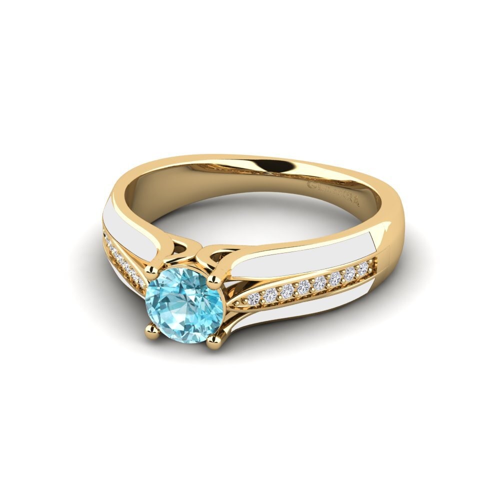 Blue Zircon Engagement Ring Basilia