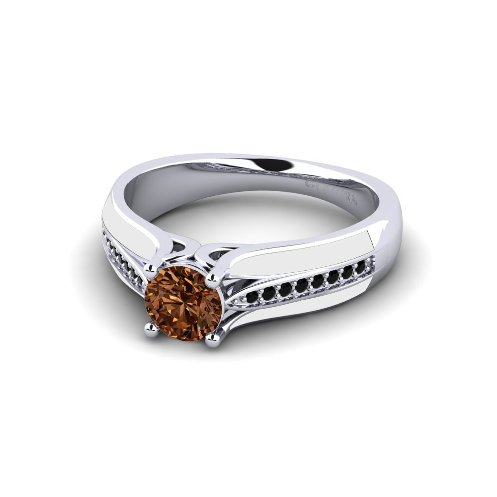 18k Oro Blanco Anillo de compromiso Basilia
