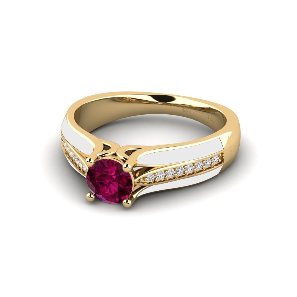 Rhodolite Garnet Engagement Ring Basilia