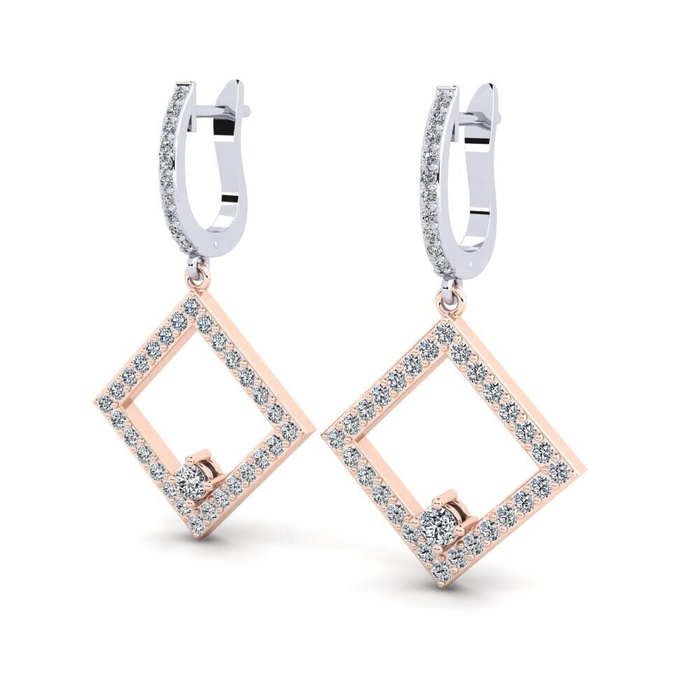 9k Oro Rosa & Blanco Pendiente de mujer Erebus